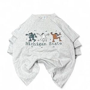 VTG 90’S Gray Michigan State  Long Sleeve Graphic T-Shirt
